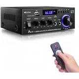 WOOPKER HiFi-Verstärker AK45 Pro Mini Bluetooth 5.0 Stereo Verstärker Amplifier 2 Kanäle Audioverstärker av Receiver Höhen und Bässe mit USB/RCA/MIC/FM Radio