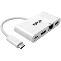 Eaton Power Quality Eaton USB-C Multiport Adapter - HDMI USB 3.0 Port, GbE 60W PD Charging, HDCP White (USB-C), Dockingstation + USB Hub, Weiss