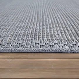 Paco Home - In- Outdoor Teppich Balkon Küchenteppich Modernes Bordüren Design beige, Grau 80x150 cm,