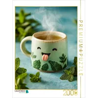Calvendo Puzzle Frecher Pfefferminztee streckt die Zunge raus - Lustiges Kräuter-Motiv 2000 Teile Lege-Größe 90x67cm Foto-Puzzle für glückliche Stun