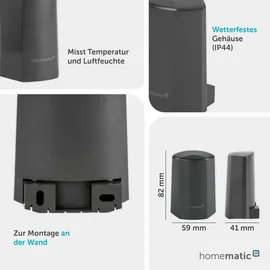 Homematic IP Temperatur- und Luftfeuchtigkeitssensor außen anthrazit