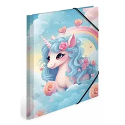 HERMA Sammelmappe A4 Karton Happy Unicorns, Klappenordner, A4, Karton, Mehrfarbi