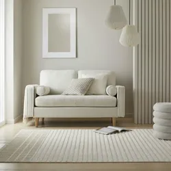 Kadima Design Maschinenwaschbar Streifenteppich `Otter Ian`, ideal für das Familienleben. Farbe: Weiß, 200x320 cm