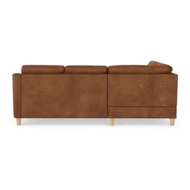 sit&more Ecksofa SIT & MORE "Farö L-Form", braun (cognac), B:251cm H:90cm T:187cm, Sofas, Ecksofa, inklusive Federkern, wahlweise mit Bettfunktion und Bettkasten