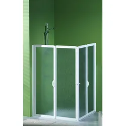Doccia Luanda Barrierefreie Duschabtrennung mit zwei Falttüren, bis 150cm, H:174,5cm, RAL-Farbe, Acryl