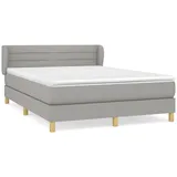 vidaXL Boxspringbett mit Matratze Hellgrau 140x200 cm Stoff1376807