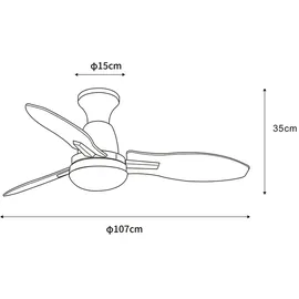 GLOBO LIGHTING 107 cm Deckenventilator Braun