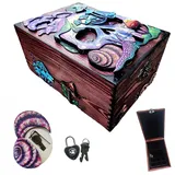 RIESKAS Schädel und Natur Versteckte Schlüsselbox Holz Gothic -Thema Schädel Kunst Versteckte Schlüsselbox Personalisierte Halloween Andenken Memory Box Schmuck Aufbewahrungsbox