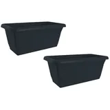 Hti-Living Blumenkasten 40 x 17 x 20 cm Anthrazit