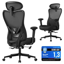 Songmics Bürostuhl Polyester Schwarz