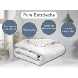 XDream 4 Jahreszeiten Bettdecke | 200 x 200 cm | XDREAM Pure | 2 zusammengeknöpfte Steppdecken | Weiß