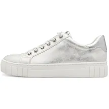 Marco Tozzi Damen Sneaker flach mit Schnürsenkeln Vegan, Silber (Lt.Grey met.c.), 40 EU