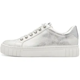 Marco Tozzi Damen Sneaker flach mit Schnürsenkeln Vegan, Silber (Lt.Grey met.c.), 40 EU