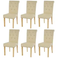 MCW 6er-Set Esszimmerstuhl Chesterfield II, Stuhl Küchenstuhl, Nieten ~