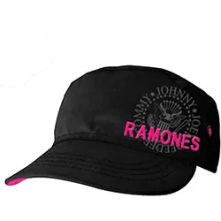 Ramones Damen Punkrock-Band Baumwoll-Cap im millitärischen Schnitt mit leicht gebogenen Schnitt FC103418RAM Schwarz - One-Size