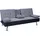 Mendler 3er-Sofa HWC-F60, Couch Schlafsofa Gästebett, Tassenhalter verstellbar 97x166cm ~ Kunstleder/Textil, schwarz/hellgrau
