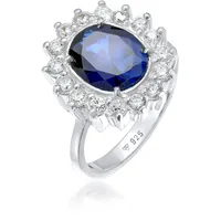 Elli Ring 925 Sterling Silber Cocktailring in Blau | Gr.: 52
