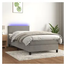 vidaXL Boxspringbett 100 x 200 cm Hellgrau