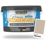 SEEBAUER diy Universal-Fassadenfarbe Braun 2,5L für Außen (No. 647 Pure Earth) Hoch deckende Fassadenfarbe mit Wetterschutz - Geeignet für Putz, Mauerwerk und Beton