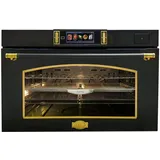 Kaiser Küchengeräte Einbaubackofen 90 cm Retro Backofen XXL Dampfbackofen 133 L, TFT FullTouch Display, 37 Programmen: 100 % Dampfgaren, Sous-Vide, Gären, Heißluft PLUS, Pizza, Grill, Multi-Cooking, Auftauen, Warmhalten und Desinfektionsprogramm EH 9361 AD, mit 1-fach-Teleskopauszug, Hydrolyse Dampfreinigung, über 50 Automatikrezepten, Memory-Funktion, Fleischthermometer schwarz
