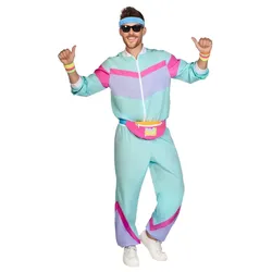 80er Jahre Trainingsanzug blau unisex - S
