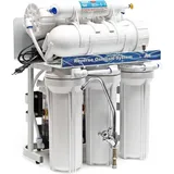 Naturewater NW-RO400-E2 Umkehrosmoseanlage 1500 L/Tag, 5-stufiges Trinkwasser Filtrationssystem, Osmose System mit Druckerhöhungspumpe