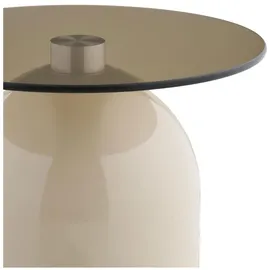 VCM ebuy24 Beistelltisch,, Ravello aus Glas Ø40cm | Beige - Beige