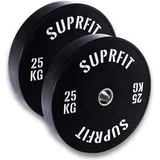 Suprfit Hantelscheiben 25 kg schwarz (2-tlg) aus Vollgummigranulat