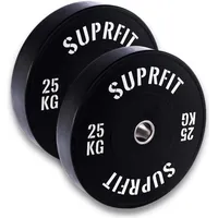 Suprfit Hantelscheiben 25 kg schwarz (2-tlg) aus Vollgummigranulat