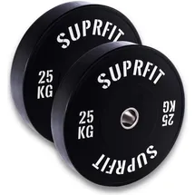 Suprfit Hantelscheiben 25 kg schwarz (2-tlg) aus Vollgummigranulat