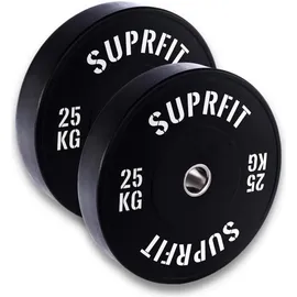Suprfit Hantelscheiben 25 kg schwarz (2-tlg) aus Vollgummigranulat