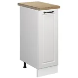 Vicco Apothekerschrank R-Line, Weiß Landhaus, 30 cm, AP Eiche, zur freien Kombination innerhalb modularer Küchensysteme