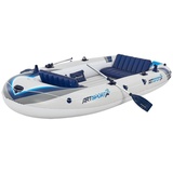 ArtSport Schlauchboot 3,20 m für 4 Personen - Paddelboot mit zwei Sitzbänken — Ruderboot PVC mit Luftpumpe, Paddel, Tasche & Reparaturset