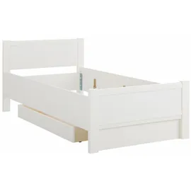 Priess Bett PRIESS "Husum Schlafzimmer Jugendzimmer Rahmenbett", weiß, B:110cm H:85cm L:208cm, Betten, Jugendbett Bettgestell, mit Komforthöhe verschiedene Ausführungen hochwertige Premium Qualität