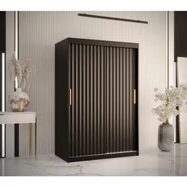 abiks möbel Schwebetürenschrank RIFLO WAVE 120 x 200 x 62 cm Schwarz