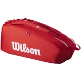 Wilson Super Tour Red Tennisschlägertasche - Rot/Weiß, für bis zu 15 Schläger