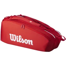 Wilson Super Tour Red Tennisschlägertasche - Rot/Weiß, für bis zu 15 Schläger