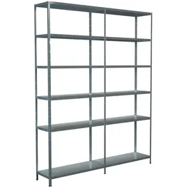 SCHULTE Regalwelt Anbauregal Metall 230 cm x 180 cm x 35 cm silberfarben