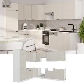 Vicco Winkelküche Fame-Line L-Form 227 x 287 cm Grau/Weiß