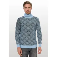 RUSTY NEAL Rollkragenpullover Blau S