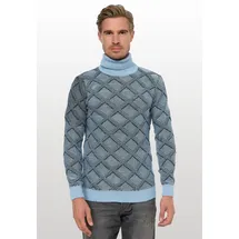 RUSTY NEAL Rollkragenpullover Blau S
