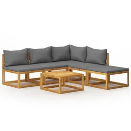 vidaXL Garten-Lounge-Set 6-tlg. grau Akazie