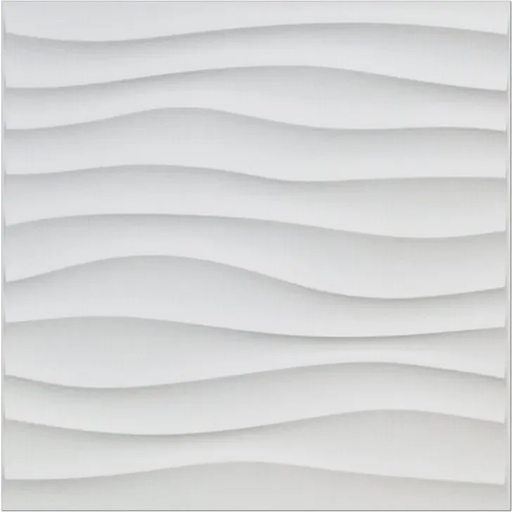 12er-Pack Art3d PVC-Wandpaneele für Innenwanddekoration, weiße strukturierte 3D-Wandfliesen, 50x50cm