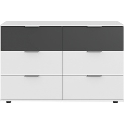 Schubkastenkommode WIMEX "Valencia", weiß (weiß, graphit), B:130cm H:83cm T:41cm, Spanplatte, Sideboards