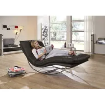 W.Schillig Relaxliege daily dreams Leder 75 x 85 x 169 cm braun mit Kissen
