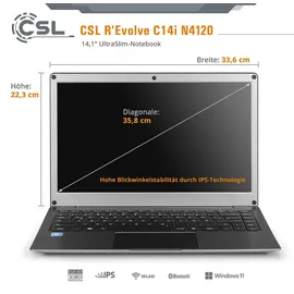 CSL R'Evolve C14i V2 14,1" Celeron N4120 1,1 GHz 4 GB RAM 64 GB eMMC W11P