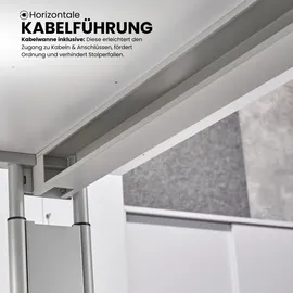 bümö Schreibtisch Z-Serie Graphit / Silber