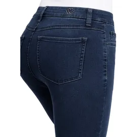 wonderjeans Bootcut-Jeans WONDERJEANS, Damen, Gr. 40, Länge 30, blau (blau used), Denim/Jeans, Obermaterial: 48% Polyester, 30% Baumwolle, 12% Viskose, 6% Lyocell, 4% Elasthan, figurbetont lang, Jeans, Figurbetonte Form mit leicht ausgestelltem Bein
