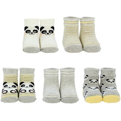CUCAMELON Baby Socken, 5er Pack - Strumpf, Tiermotive, 0-1 Jahre, One Size Panda
