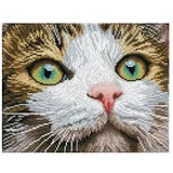 Diamond Dotz - Diamond Painting Katze mit grünen Augen